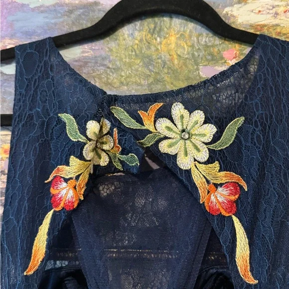 PROM ✨Rachel Allan Blue Halter Sleeveless Gown for Prom - Picture 10 of 14